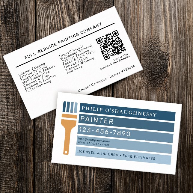 Modern Professional Painting Service QR Code  Visitenkarte (Von Creator hochgeladen)