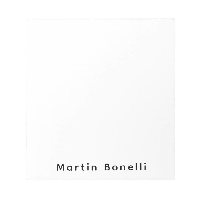 Modern Professional PlainCustom Own Name Notizblock (Vorderseite)