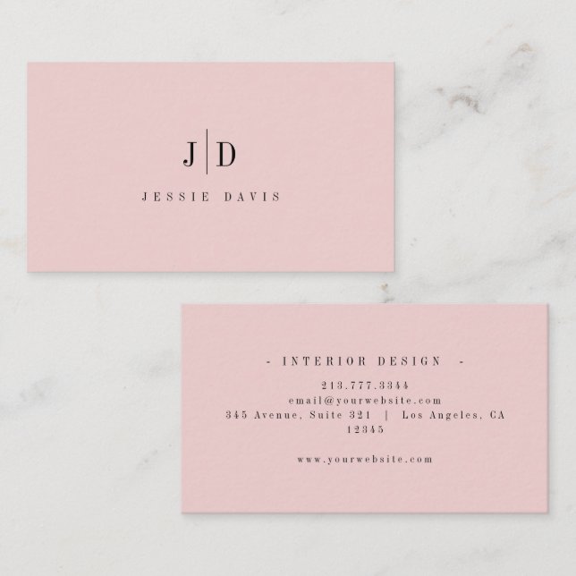 Modern Professional Simple Monogram  Visitenkarte (Vorne/Hinten)