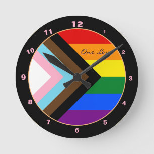 Modern Progress Rainbow Flag Design, Prix / LGBTQ Runde Wanduhr