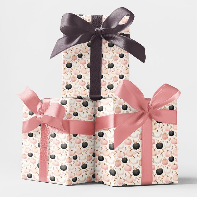 Modern Pumpkin Monogram - Personalisiert Initial Geschenkpapier (Von Creator hochgeladen)