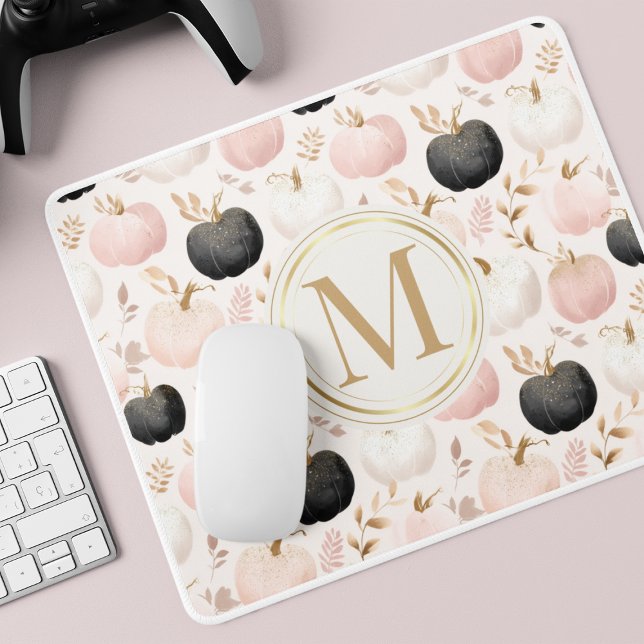 Modern Pumpkin Monogram - Personalisiert Initial Mousepad (Von Creator hochgeladen)