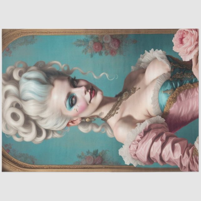 Modern Punk Marie Antoinette Decoupage Paper Seidenpapier (Vorderseite)