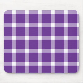 Modern Purple and White Gingham Checkered Pattern Mousepad