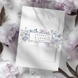 Modern Purple & Blue Floral Wedding  Einladungsbanderole