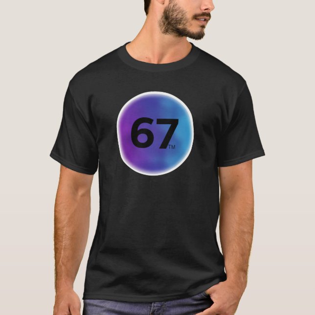 Modern Purple Blue Nebula 67 Circle Slogan Tee (Vorderseite)