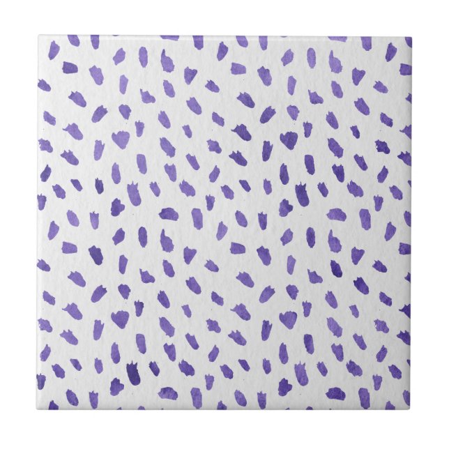 Modern Purple Dots Fun Spots Ceramic Tile Fliese (Vorderseite)
