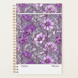 Modern Purple Floral Small Planer