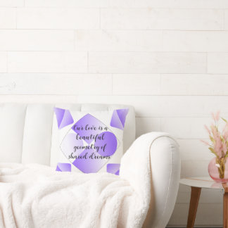 Modern Purple Geometric Love Quote Throw Pillow | Kissen