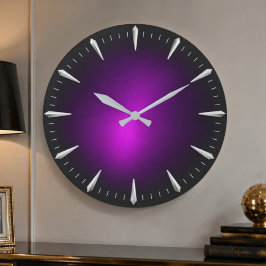Modern Purple Minimalist Contemporary Große Wanduhr