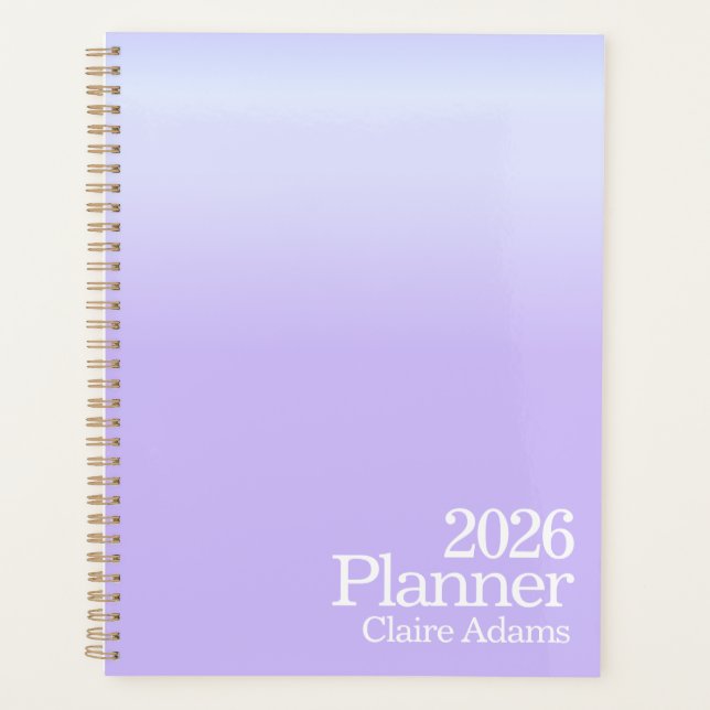 Modern Purple Ombre Planner Planer (Vorderseite)