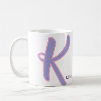 Modern Purple & Pink Monogram Personalized Name K Kaffeetasse