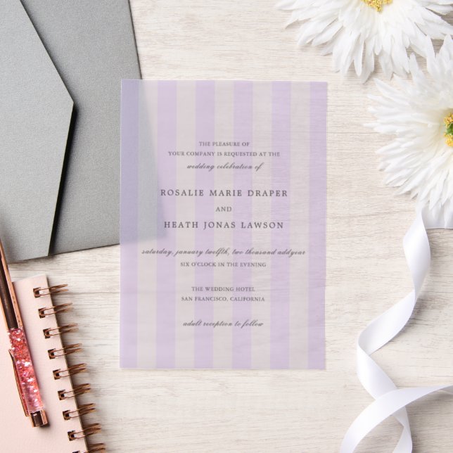 Modern Purple Stripes Elegant Wedding (Hochzeit)