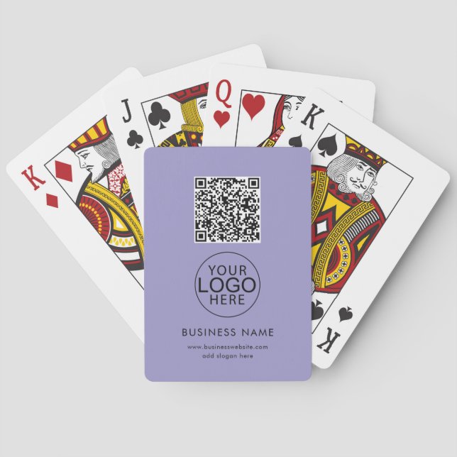 Modern QR Code and Business Logo Spielkarten (Rückseite)