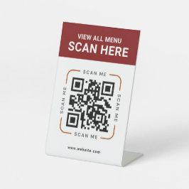 Modern QR Code | Digital Menu Tabletop Sign Sockelschild