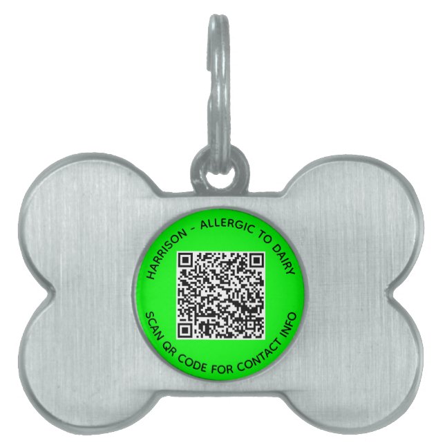 Modern QR Code Scan Kontaktinfo Name negrün Tiermarke (Vorderseite)