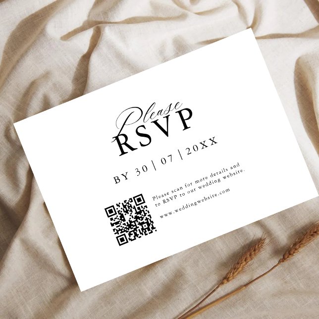 Modern QR Code Website RSVP Card Save The Date (Von Creator hochgeladen)