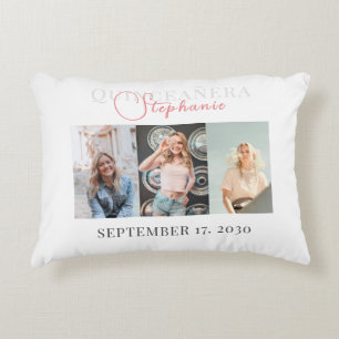 Modern Quincenara 3 Foto Collage Dekokissen