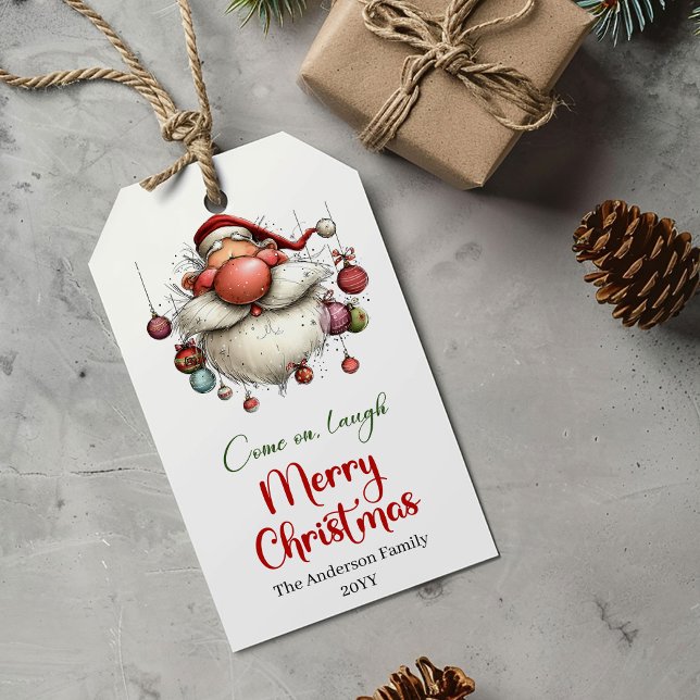 Modern quirky Santa Christmas gift tag design Geschenkanhänger (Modern quirky Santa Christmas gift tag design

)