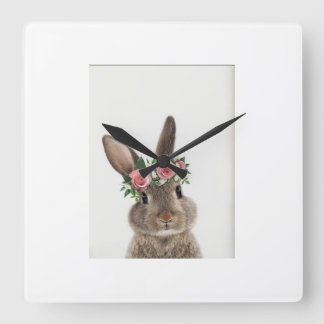 "Modern Rabbit Wall Clock Quadratische Wanduhr