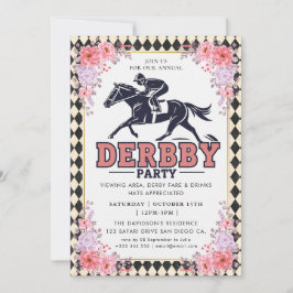 Modern Race Horse Derby Party Equestrian Invitatio Einladung