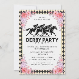 Modern Race Horse Derby Party Equestrian Invitatio Einladung