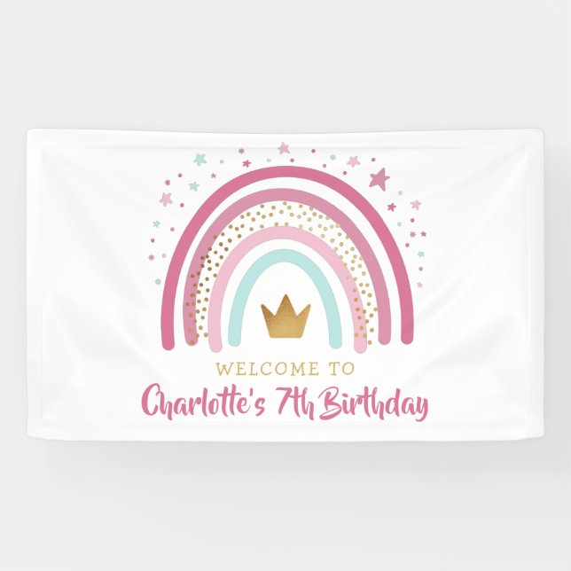 Modern Rainbow Birthday Banner (Horizontal)