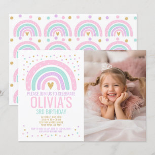 Modern Rainbow Birthday Einladung