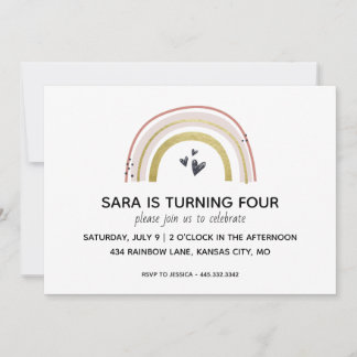 Modern Rainbow Birthday Einladung