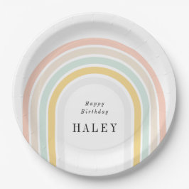 Modern Rainbow Birthday Pappteller