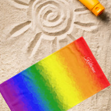 Modern Rainbow Mosaic Script Name Sports