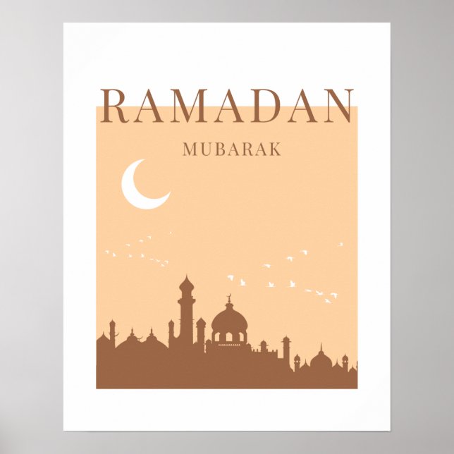 Modern Ramadan Mubarak Mosque Poster (Vorne)