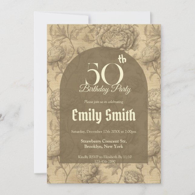 Modern Ranunculus Aesthetic Teen Birthday Einladung (Vorderseite)