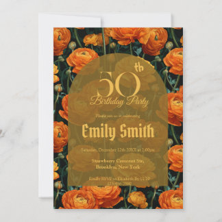 Modern Ranunculus Petal Her Birthday Einladung