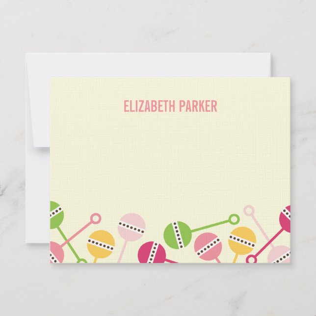 Modern Rattles Baby Dusche Danke Karten (Vorderseite)