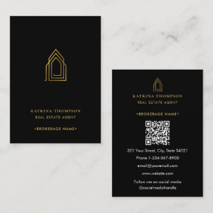 Modern Real Anwesen Agent Realtor Logo Luxus Gold Visitenkarte