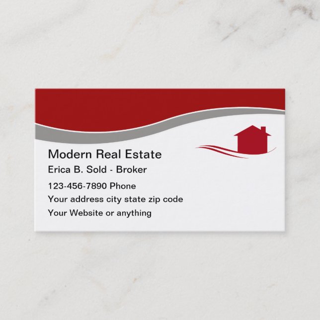 Modern Real Anwesen Broker Business Cards Visitenkarte (Vorderseite)