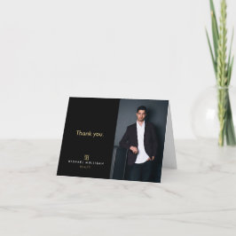 Modern Real Anwesen Danke Card - Monogram