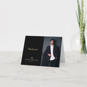 Modern Real Anwesen Danke Card - Monogram