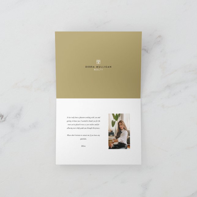 Modern Real Anwesen Danke Karte (Innenseite)