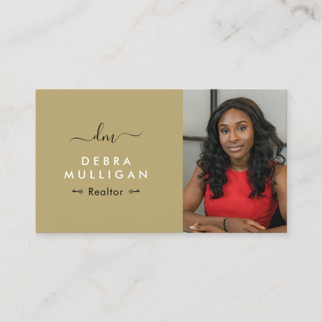 Modern Real Anwesen Monogram Business Card Visitenkarte (Vorderseite)