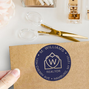 Modern Real Anwesen Werbeaktion Realtor Ihr Logo Runder Aufkleber