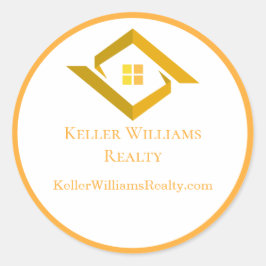 Modern Real Estate Black and gold custom logo  Runder Aufkleber