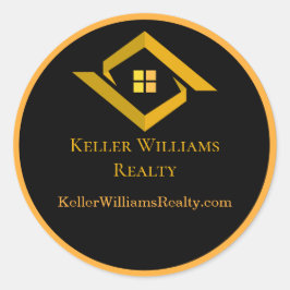 Modern Real Estate Black and gold custom logo  Runder Aufkleber