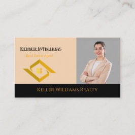 Modern Real Estate Black and gold custom logo  Visitenkarte