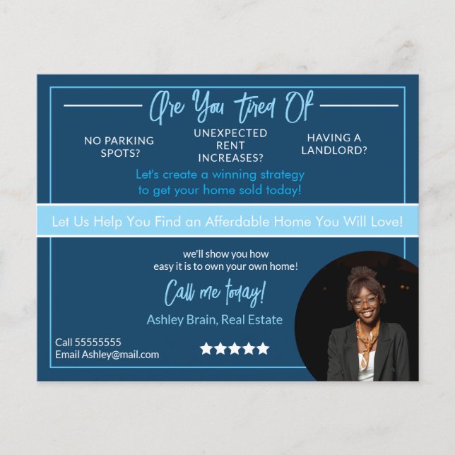 Modern Real Estate Flyer Template |Editable Rental (Vorne)