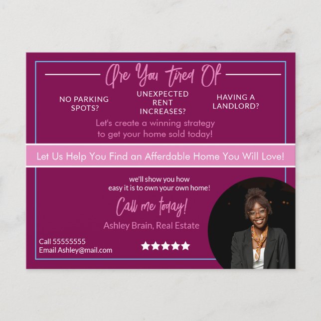 Modern Real Estate Flyer Template |Editable Rental (Vorne)