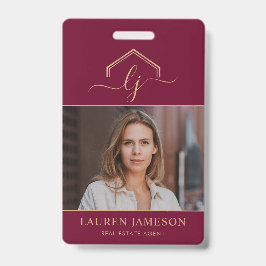 Modern Real Estate Promotional Realtor Name Tag Ausweis