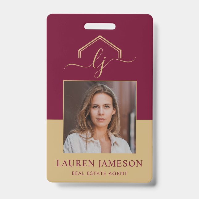 Modern Real Estate Promotional Realtor Name Tag Ausweis (Vorderseite)