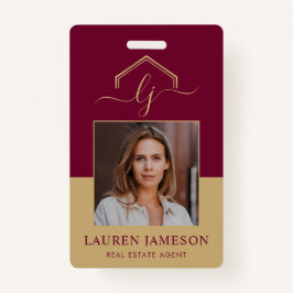Modern Real Estate Promotional Realtor Name Tag Ausweis